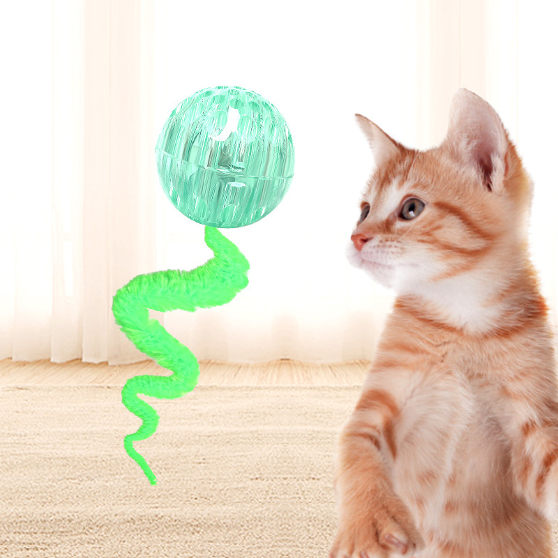 Navidad juego de juguetes para gatos auto-hola aburrida barra de lanzamiento de pistola jaula de ratas mordida cuerda mascota gato bola de juguete