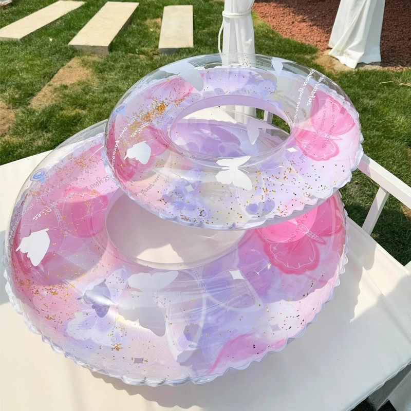 Anillo de natación para adultos y niños, anillo de salvavidas anti-rollback para adultos y niños, anillo de brazo inflable, anillo de mariposa de diapositivas