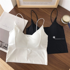 Korean Ice Silk Invisible Straps Beauty Back Bralette with Padded Bust, Wrap Top Bralette for Layering, Outerwear, Base Bralette for Women