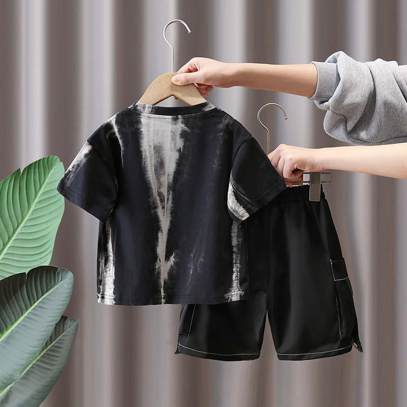 7222 Traje de verano para niños 2025 Nuevos pantalones cortos de manga corta de verano para niños de moda