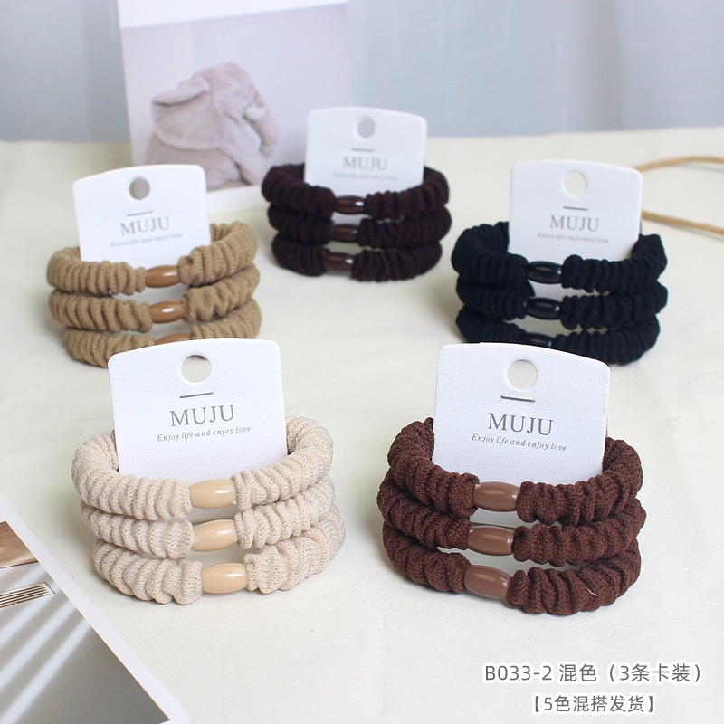 [Carga de tarjeta] sensación de alto nivel coreano de cabello de código de barras de moda de alta elasticidad de cabello anillo de cabello correa de cola de caballo