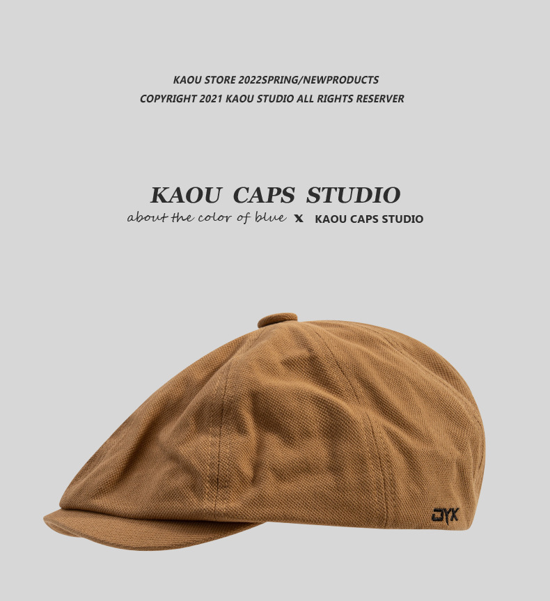 Nuovo cappello giapponese retrò, berretto reversibile a becco d'anatra per uomo, cappello da giornalaio color cachi, basco alla moda, cappello da pittore_voghion.com