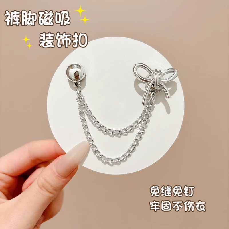 Los pantalones son a prueba de trapear largos y cortos, cadena de artefacto, hebilla de succión magnética, clip lateral de la pernera del pantalón, hebilla oculta fija sin perforaciones