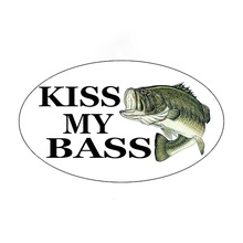 Kiss My Bass Fish Vinyl Decal For Cars, Trucks