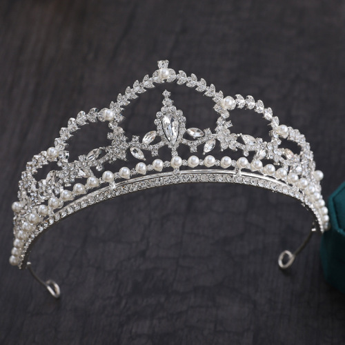 Bridal Crown Korean Pearl Hair Accessories Luxurious Headband Baroque Princess Crown Wedding Dress Wedding Headwear