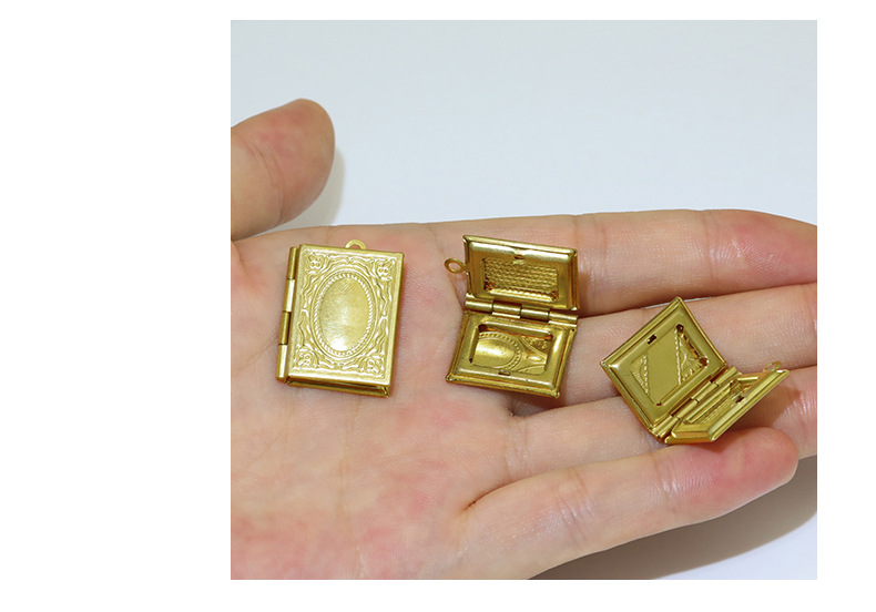 DIY Jewelry Accessories Classification 1 Piece Quantity 1 Piece Copper Book Pendant Beads