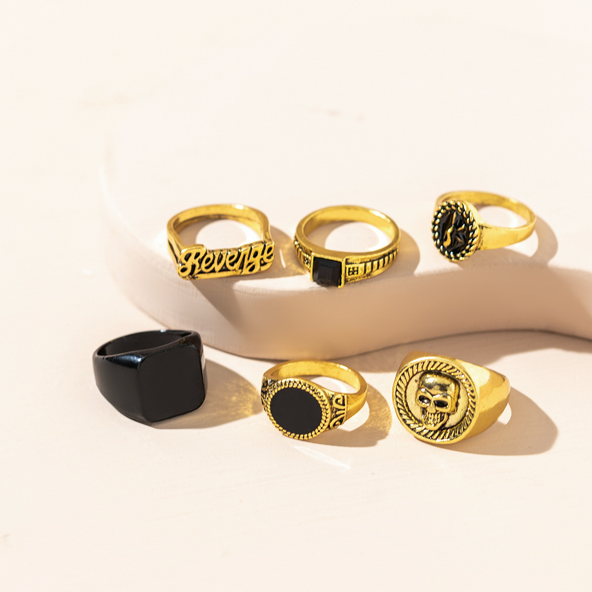 Rings Classification Hip-Hop Letter Constellation Skull Alloy Plating Halloween Unisex Rings