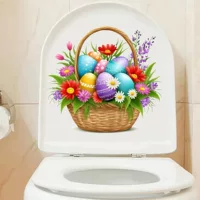 Трансграничные пасхальные яйца цветочная корзина наклейки на стену унитаз наклейки для ванной унитаз унитаз декоративная водонепроницаемая самоклеящаяся наклейка