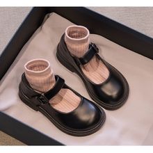 女童小皮鞋公主鞋2023年秋季新款黑色儿童软底学生洋气宝宝单鞋女