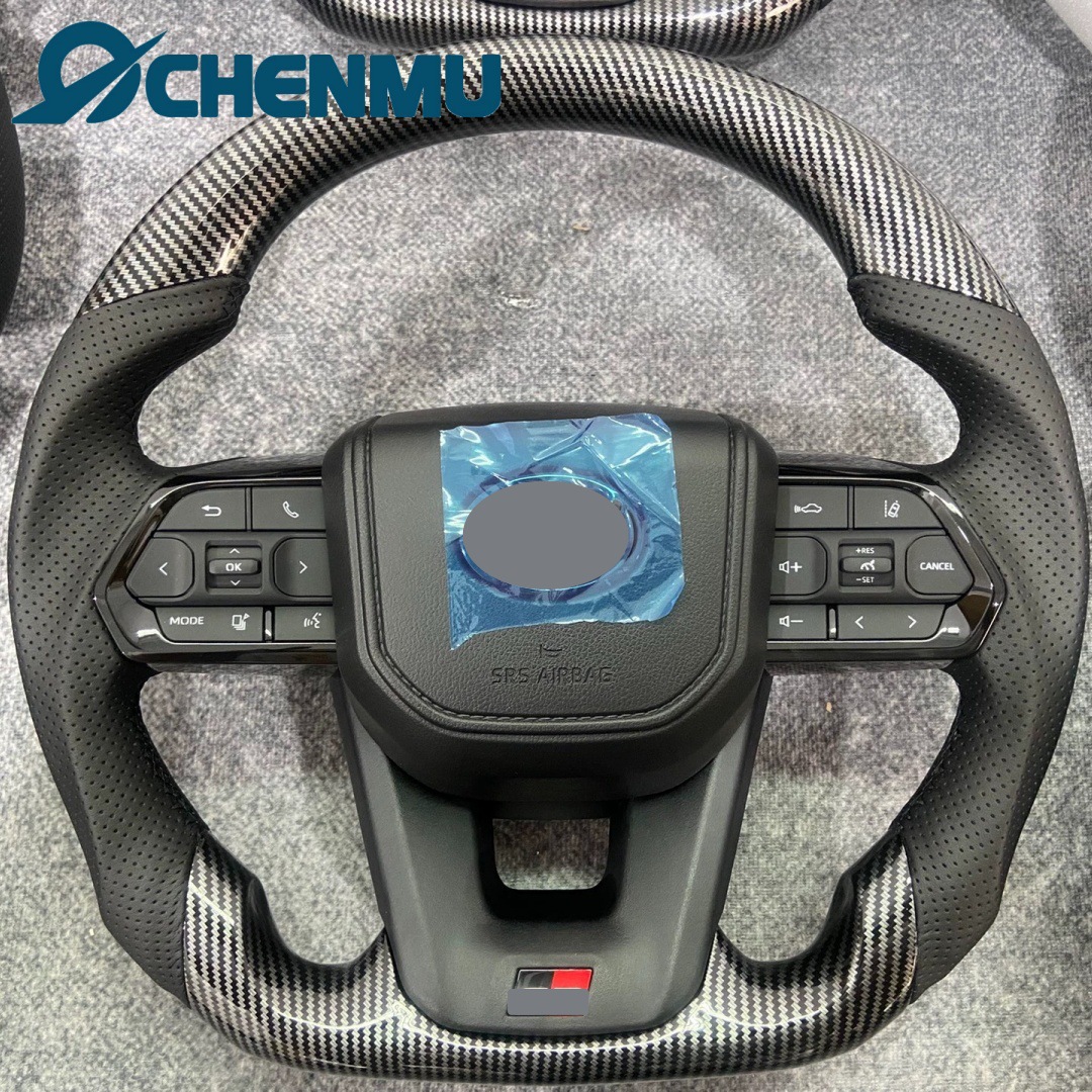 Hailakesi LC300 Alphard 80 Series Hilux Land Cruiser Crown Carbon Fiber Steering Wheel Assembly (Steering wheel) - water-transfer-printing