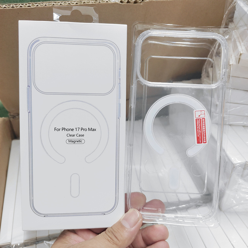 透明亚克力Magsafe磁吸手机壳 适用苹果17PRO直边透明防摔太空壳|undefined