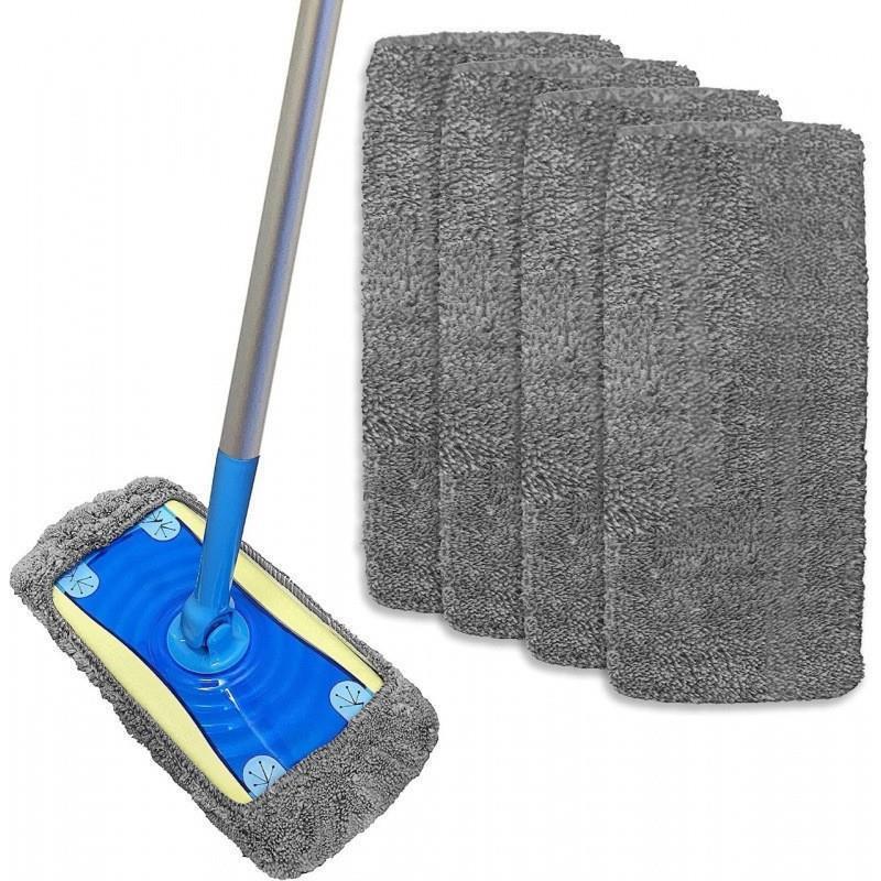 Fiber Dry Swiffer Mop with Reusable Cloth Cover, Flat Type, Household Wet and Dry Dual-Use, Eco-Friendly