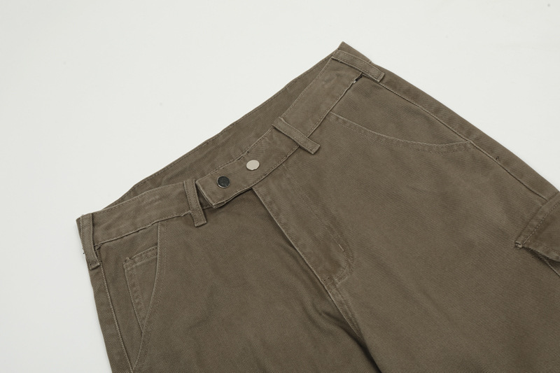 Men's Clothing Street Retro Washed Loose Tooling Jeans Men's Trendy Fashion Street Niche Design Sense Casual Pants_voghion.com