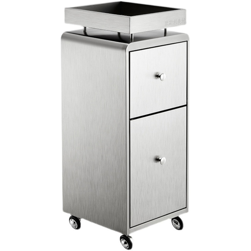 Barbería herramienta gabinete de acero inoxidable herramienta de peluquería Carro de peluquería de coche estante de almacenamiento multifuncional gabinete de polvo de corte de pelo