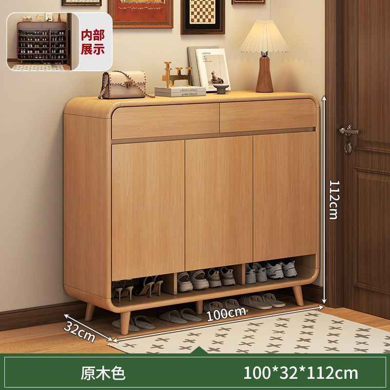 实木鞋柜家用门口入户中式室内大容量玄关收纳新款储物柜一体鞋架|undefined