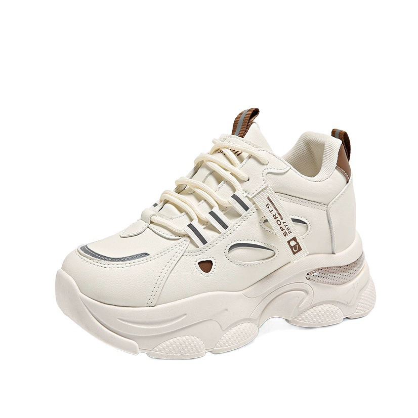 Весной и осенью 2023 года новая дышащая повседневная обувь на внутреннюю высоту, модные кроссовки, женские модные туфли на толстой подошве для женщин