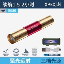 微笑鲨三档调节高亮便携手电筒尾部开关手电迷你伸缩变焦手电筒