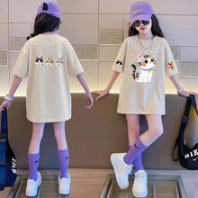 俏妮卡女童2026新款短袖t恤洋气女孩童装半袖宽松纯棉儿童夏装潮T