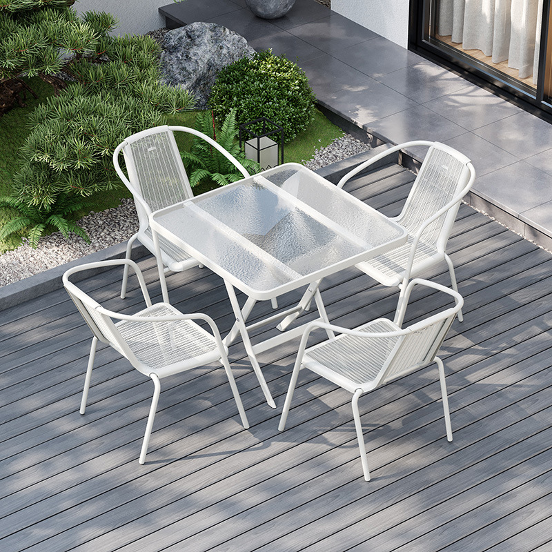 Mesas y sillas plegables de ocio al aire libre, balcones al aire libre, puestos al aire libre, jardín, patio, cafetería, tienda de té con leche, combinación de mesas y sillas