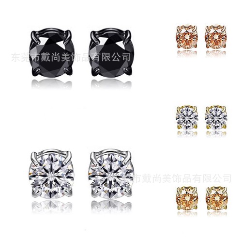 Amazon's same style non-pierced magnet ear clip magnetic earrings zircon fake earrings unisex fashionable earrings