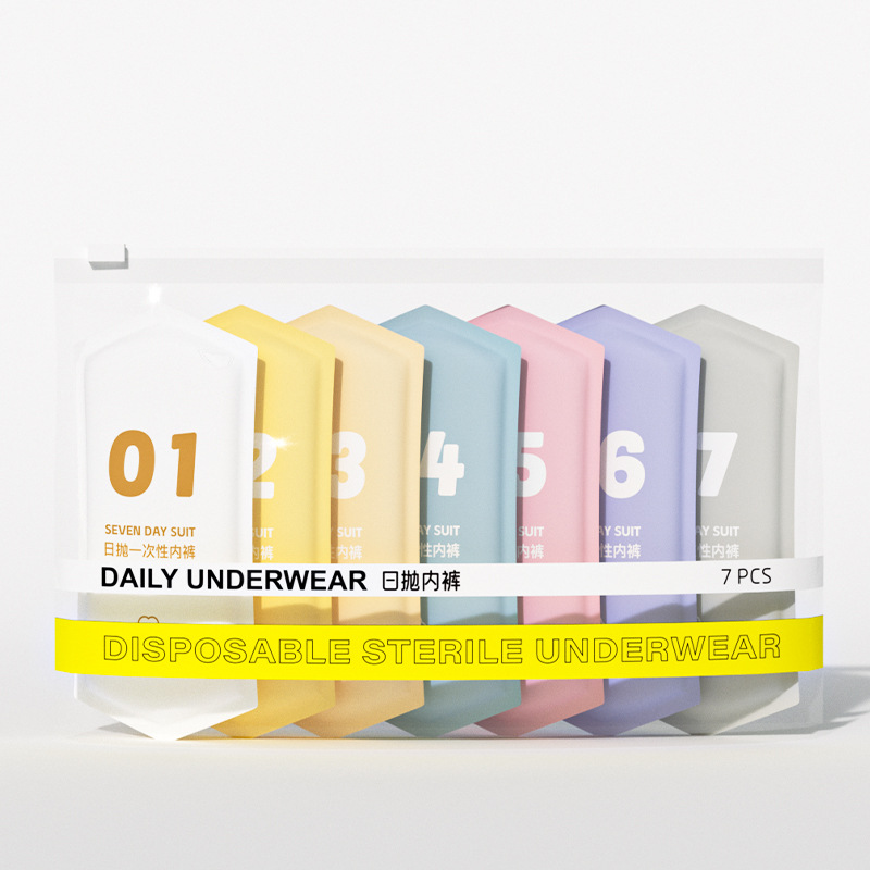 One-Piece Drop-Shipping Morandi 7-Color Pure Cotton Disposable Underwear, Cotton Sterilized Maternity Underwear, Menstrual Underwear, Daily Disposable Underwear