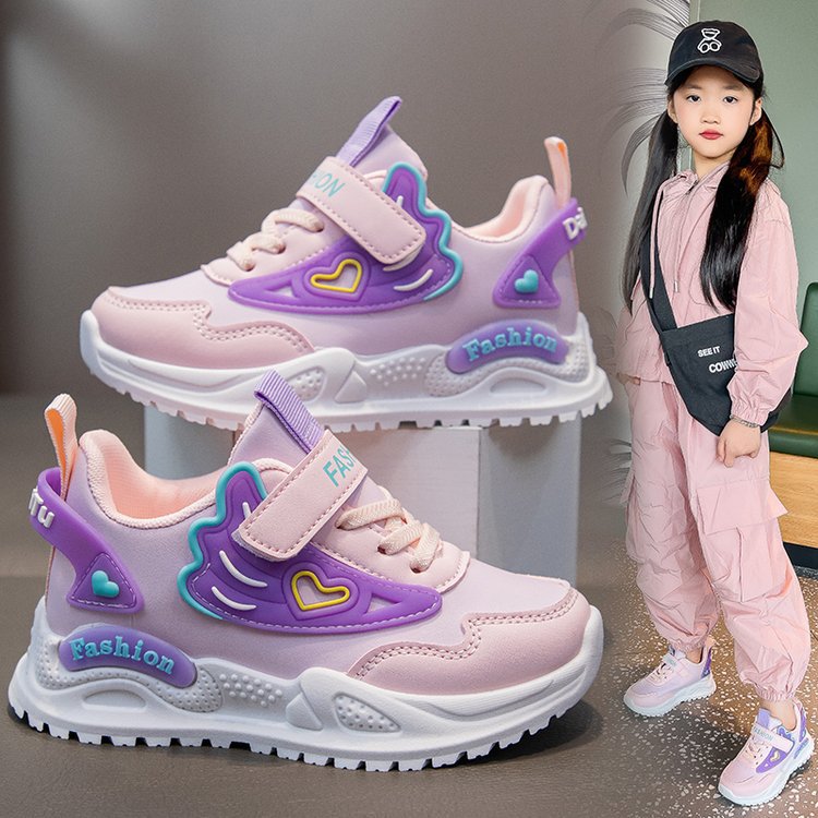 Baskets à scratch pour filles – Chaussures rétro légères style dad shoes | Maille respirante et rose tendance | Nouveauté printemps | Pointures 26 à 37_voghion.com