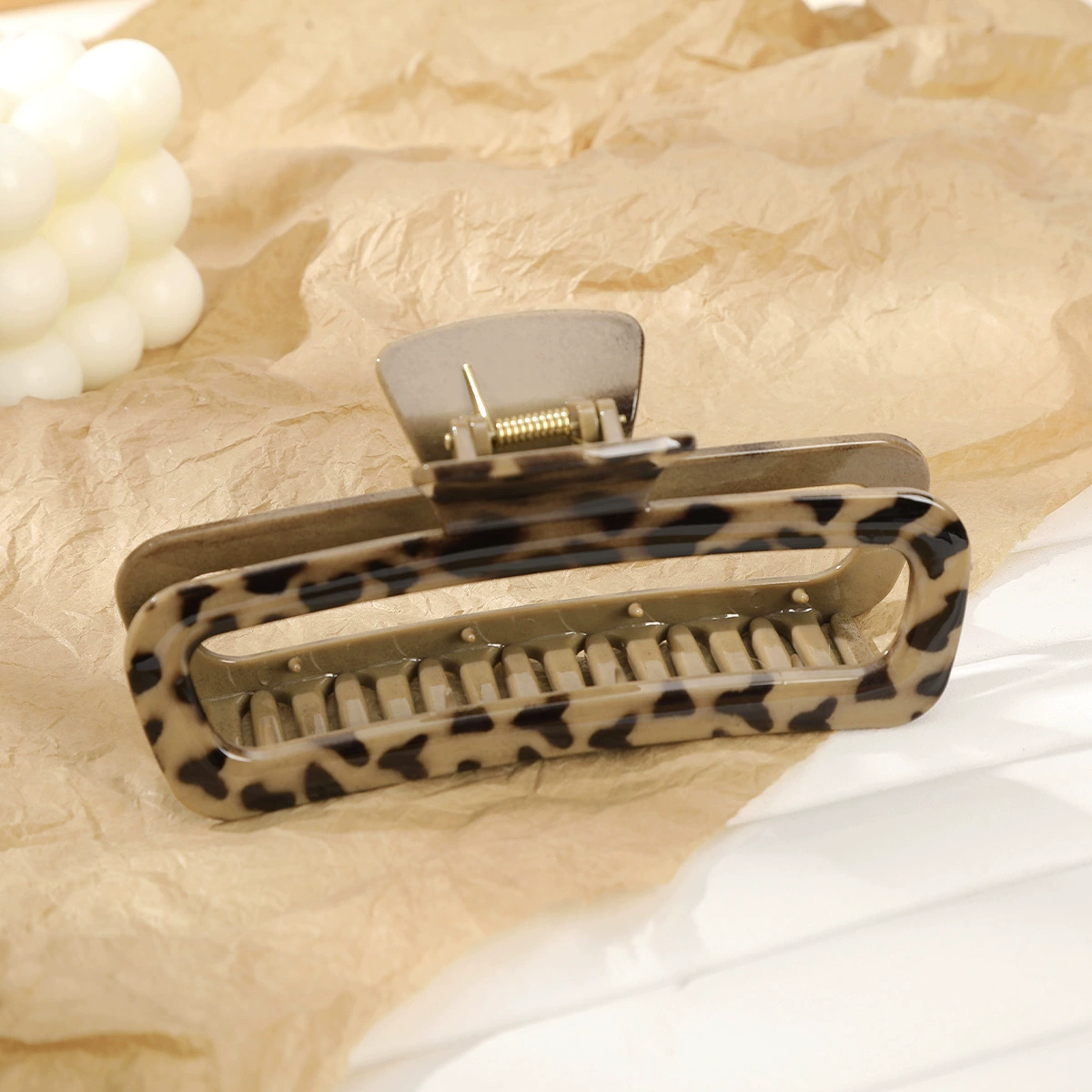 Набор заколок для волос, большие леопардовые крабы и прищепки, разные формы и размеры (10–13 см)