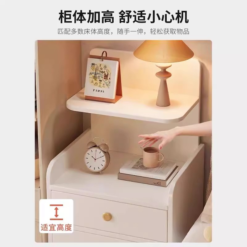 Mesa de cabezal de cama pequeña y simple, gabinete de almacenamiento de la cama del dormitorio doméstico moderno, estante de almacenamiento de alquiler creativo
