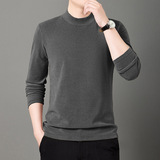 Мужской двусторонний бархатный демисезонный лонгслив, базовая приятная телу толстовка, высокий воротник