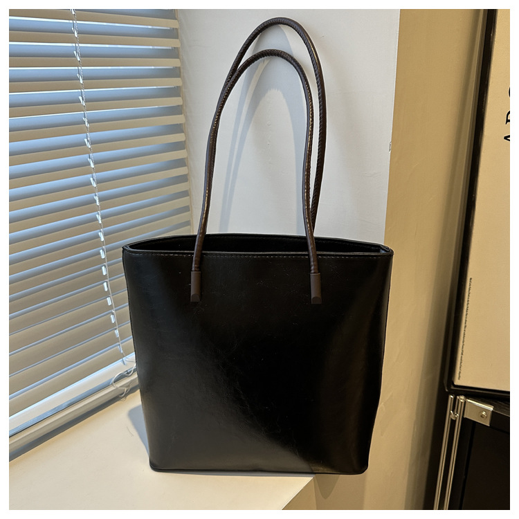 Europa y América simple retro bolsa de cubo de la línea de PU costura bolsa de cercanías bolso de las mujeres hombro bolso de las axilas bolso de las mujeres