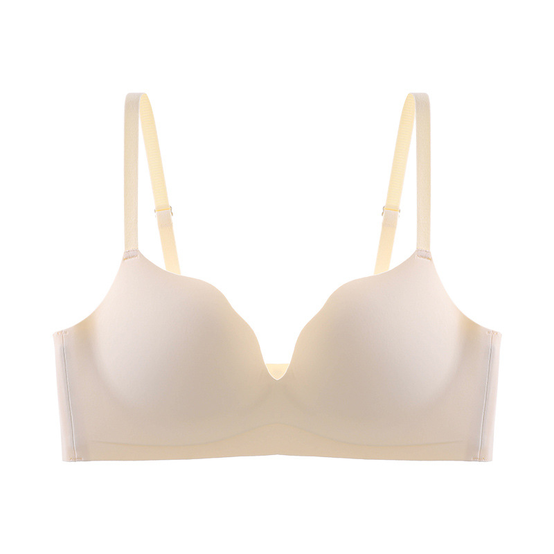 Ropa interior sin rieles pecho femenino reunido en el soporte de ningún sujetador de anillo de acero Recepción anti-flacidez senos pequeños