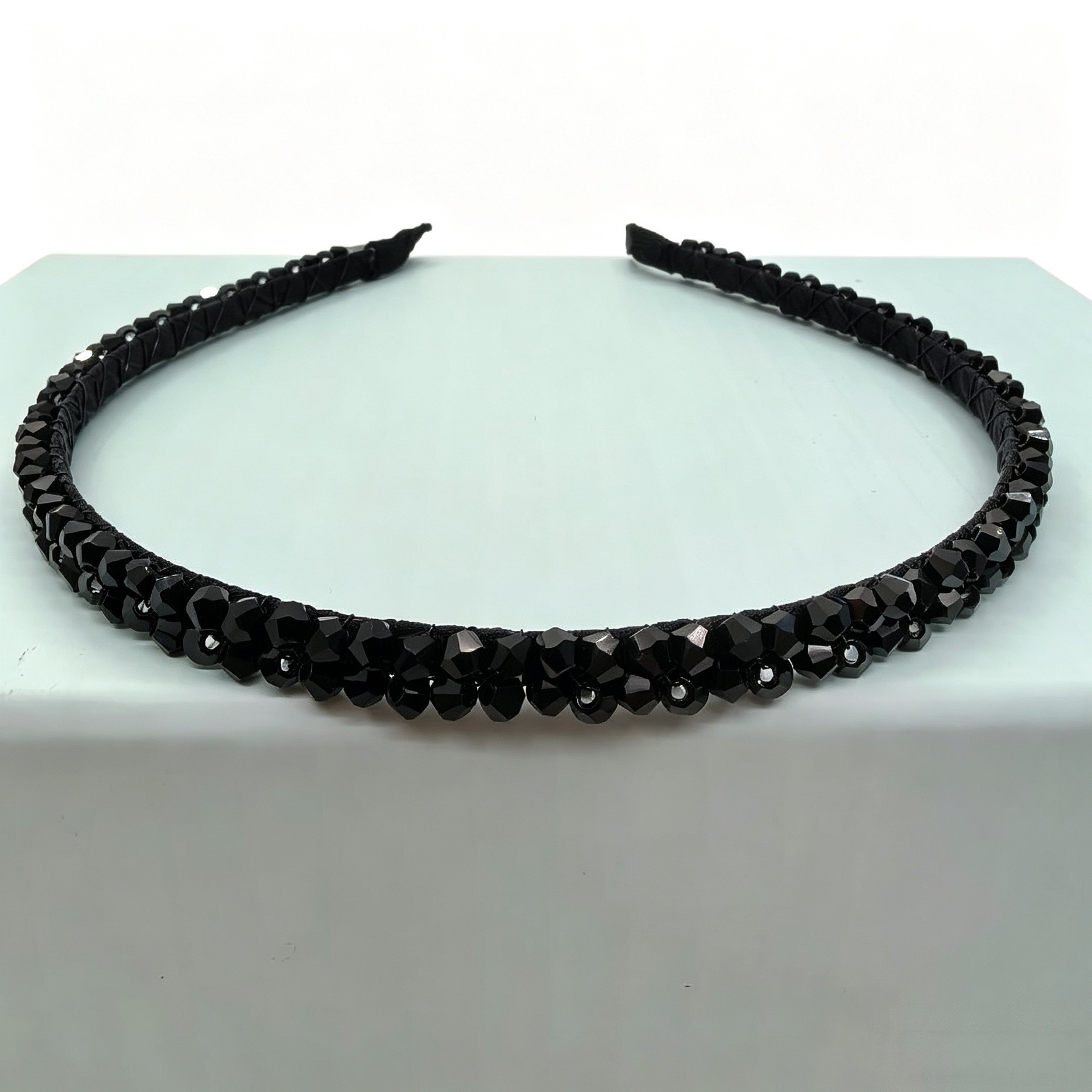 Diadema Fina con Cristal de Metal Decorativo para Mujeres