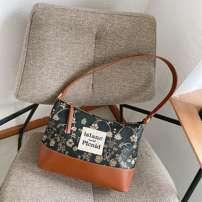 小衆設計高級感刺繡包包大容量水桶包2021新款潮腋下包單肩托特包