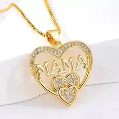 Cross border popular 18k zircon love pendant jewelry necklace, Mother's Day birthday gift, simple temperament collarbone