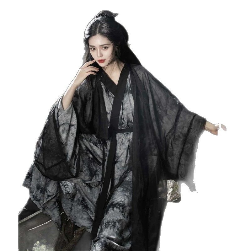 Black Hanfu for adults, spring set