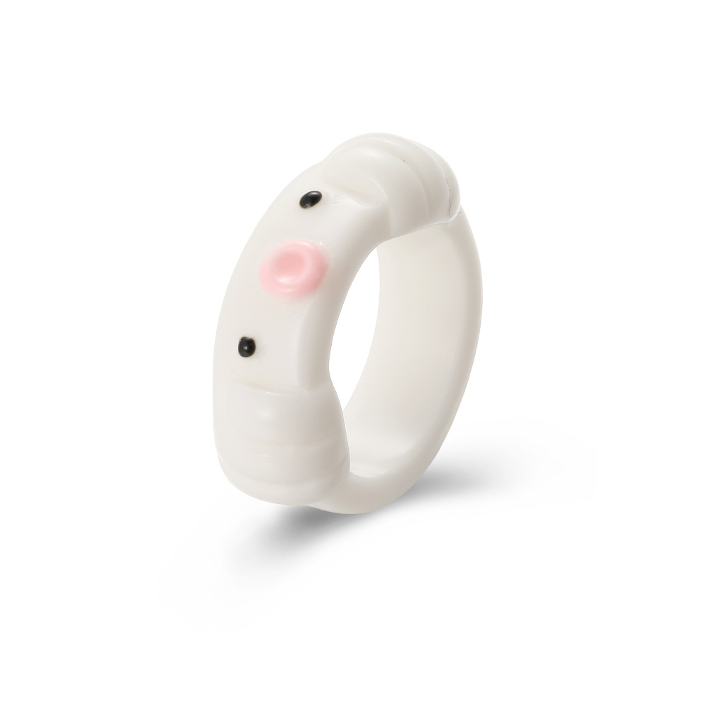New Creative pink blue Cartoon Octopus shape Resin Ring