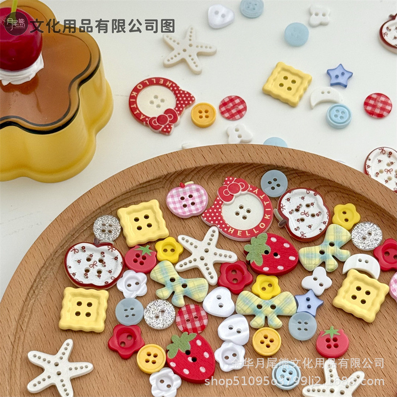 見栄えの良い夏のカラフルな kt アップルヒトデ穴あきボタン装飾アクセサリー diy ハンドブックベビー服ビーズ手頃な価格|undefined