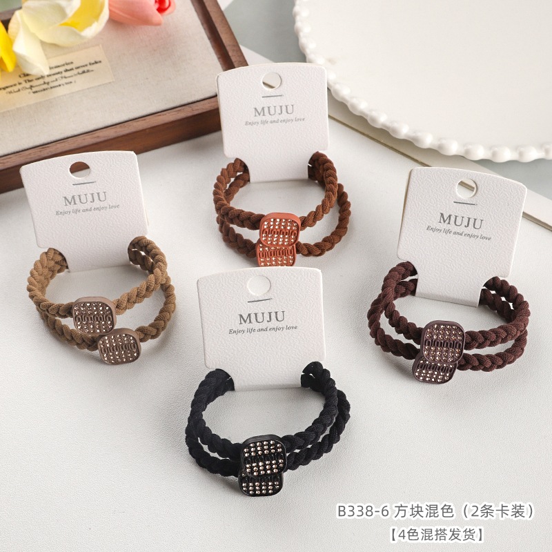 [Carga de tarjeta] sensación de alto nivel coreano de cabello de código de barras de moda de alta elasticidad de cabello anillo de cabello correa de cola de caballo