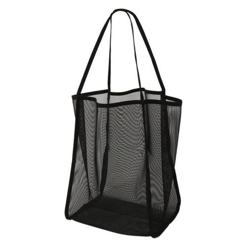 Mesh shopping bag supermarket storage bag for women, large capacity makeup bag, simple outdoor beach shoulder bag