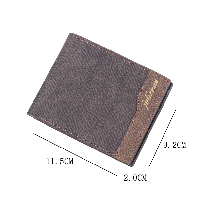 Cartera de los hombres cartera corta esmerilada titular de la tarjeta de gran capacidad horizontal de los hombres cartera de los hombres engrosada negocio tríptico