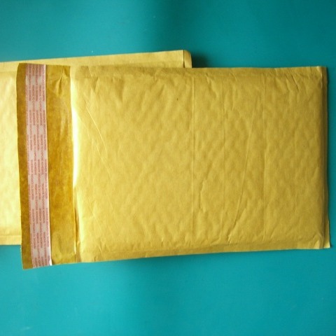 厂家供应牛皮纸气泡袋 黄色 防震防盗物流袋 气泡袋封口