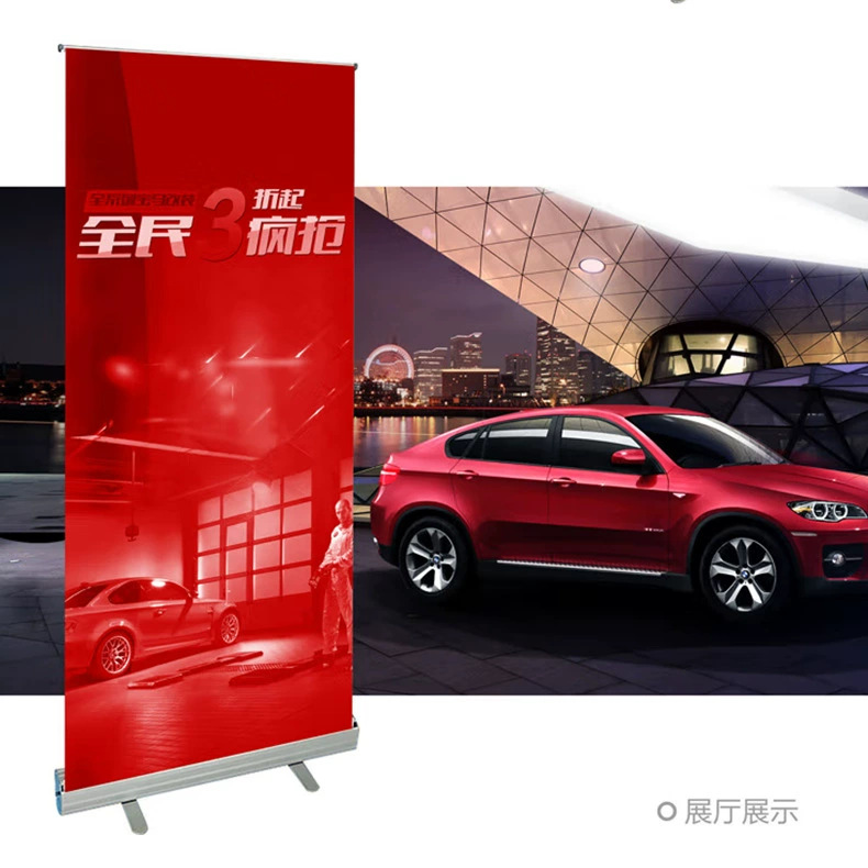 Personalizada aleación de aluminio YiLabao acero plástico de aluminio de aluminio estirable estante de exhibición portátil de publicidad contraída