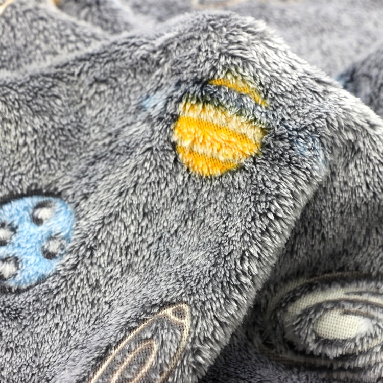 胶印法兰绒珊瑚绒面料3D荧光胶浆印花法莱绒288F珊瑚绒法兰绒布料