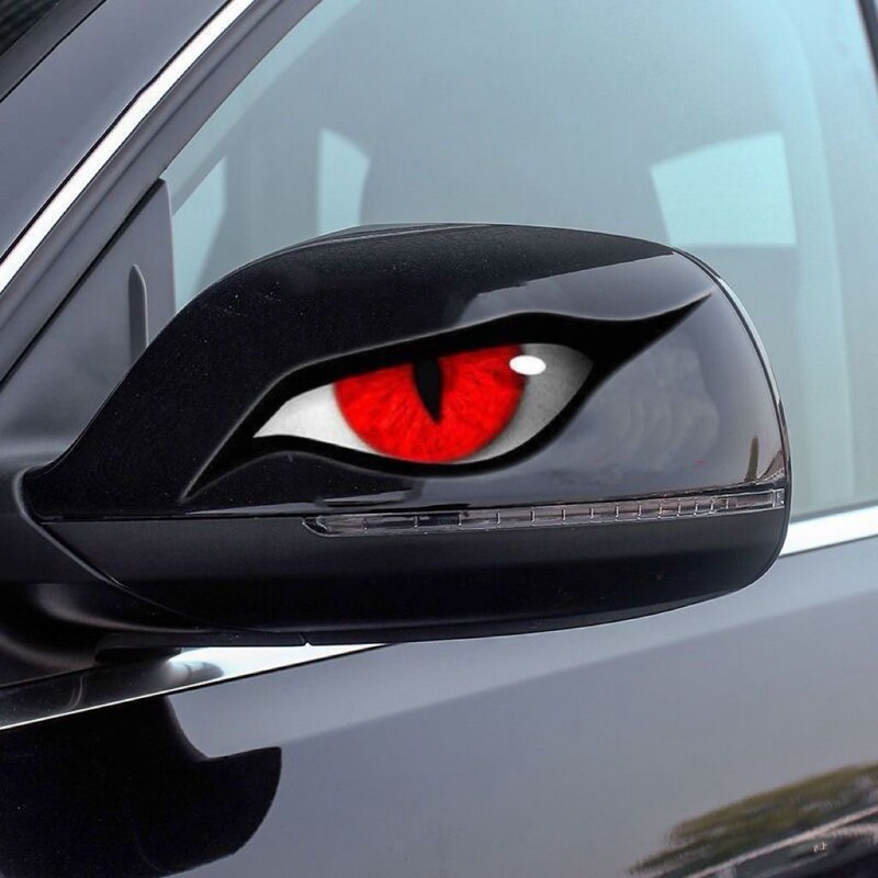 Domineering Stylish Horror Car Sticker Raptor Eye Car Rearview Mirror Decorative Sticker Waterproof Sun Protection Blocking Scratch Creative Sticker Domineering Stylish Horror Car Sticker Raptor Eye Car Rearview Mirror Decorative Sticker Waterproof Sun Protection Blocking Scratch Creative Sticker