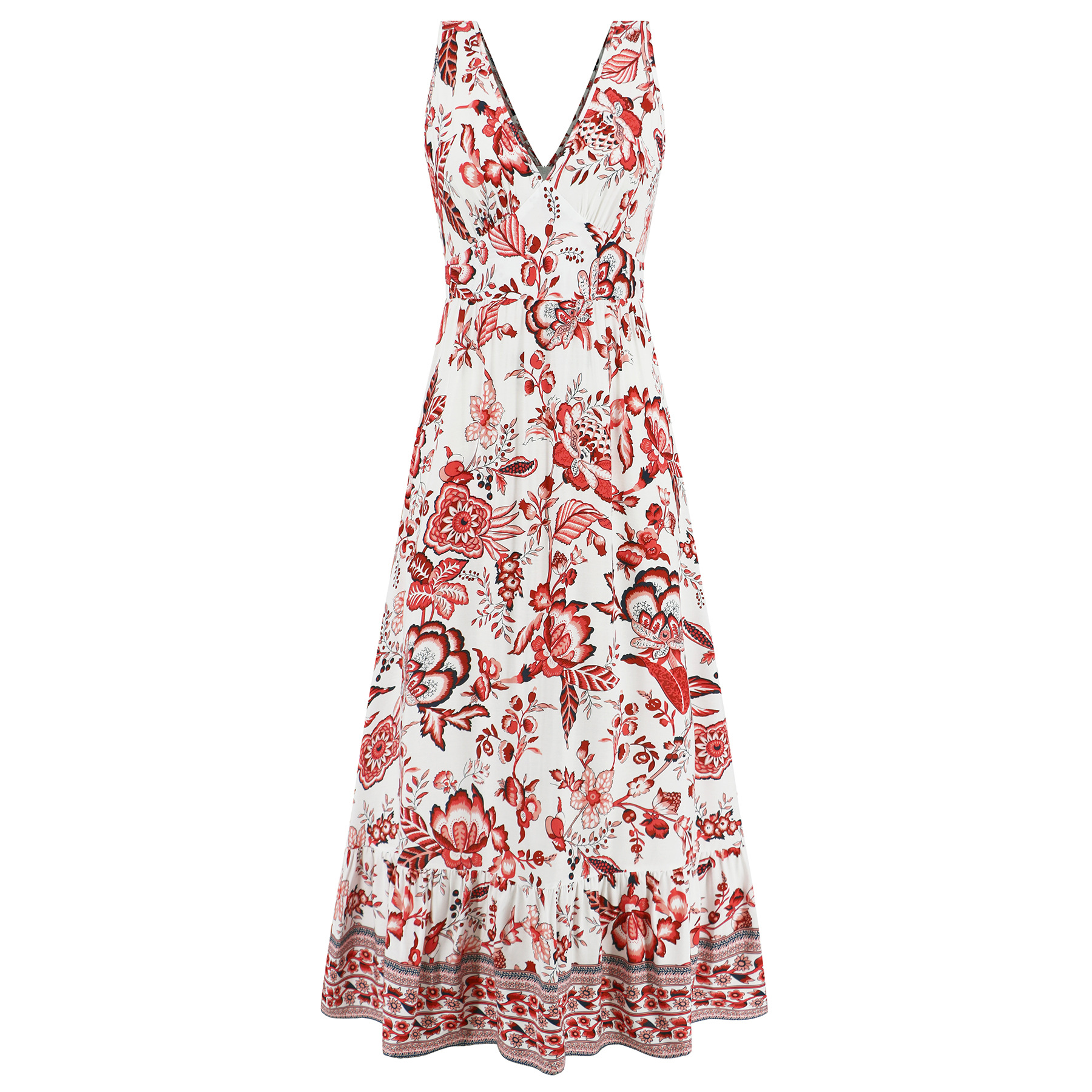 Women's Regular Dress Elegant V Neck Sleeveless Printing Midi Dress Daily display picture 7