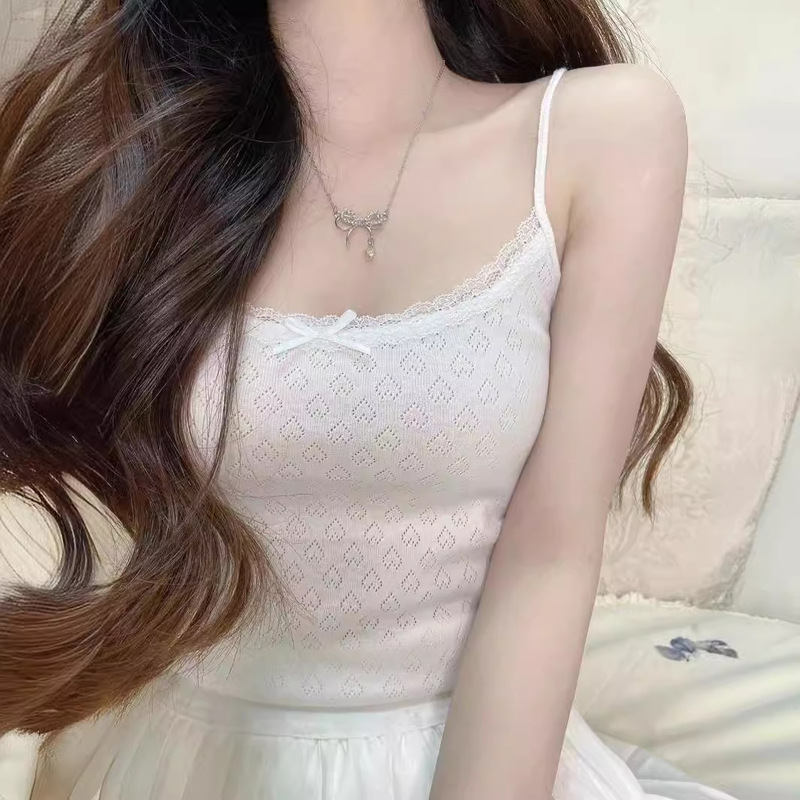 brandybm White Pure Love Embroidery Lace Stitching Slim-Fit Tight-Fit Hollow French Sling Inner Lace brandybm White Pure Love Embroidery Lace Stitching Slim-Fit Tight-Fit Hollow French Sling Inner Lace