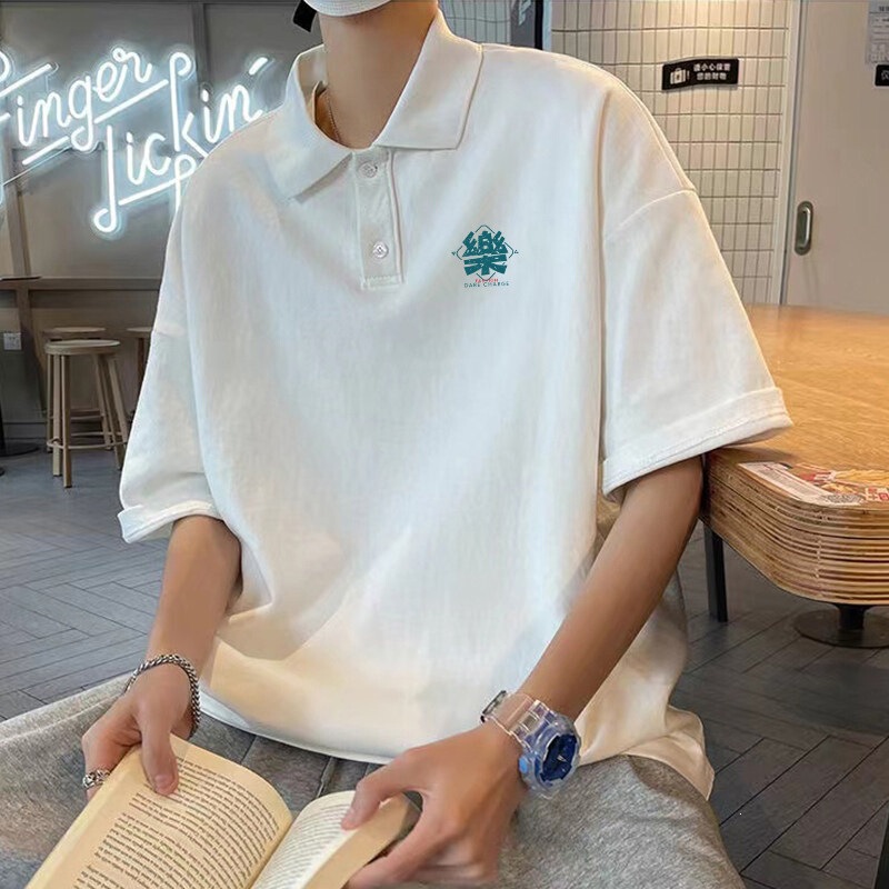 Hong Kong Style Ins Trendy Brand Short-Sleeved T-Shirt Men's Polo Shirt Casual Versatile Loose Top Couple Wear T-Shirt Hong Kong Style Ins Trendy Brand Short-Sleeved T-Shirt Men's Polo Shirt Casual Versatile Loose Top Couple Wear T-Shirt