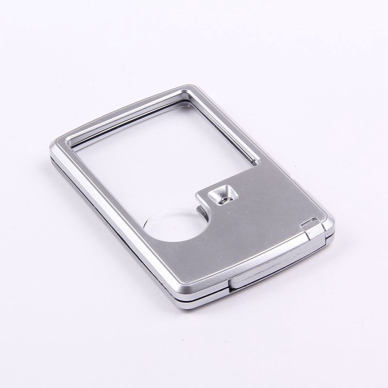 超薄3-6倍长方形LED灯卡片便携式树脂光学镜片子母镜名片式放大镜