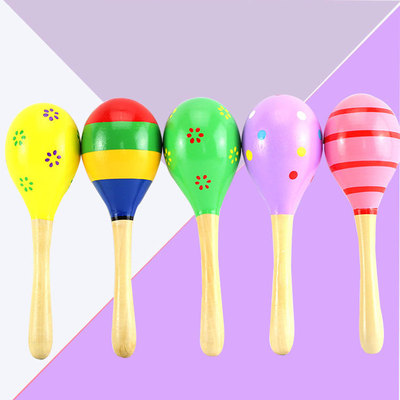 Orff Early education Musical Instruments Sand Hammer children Puzzle Toys woodiness Sand Hammer Infants wooden  Toys wholesale