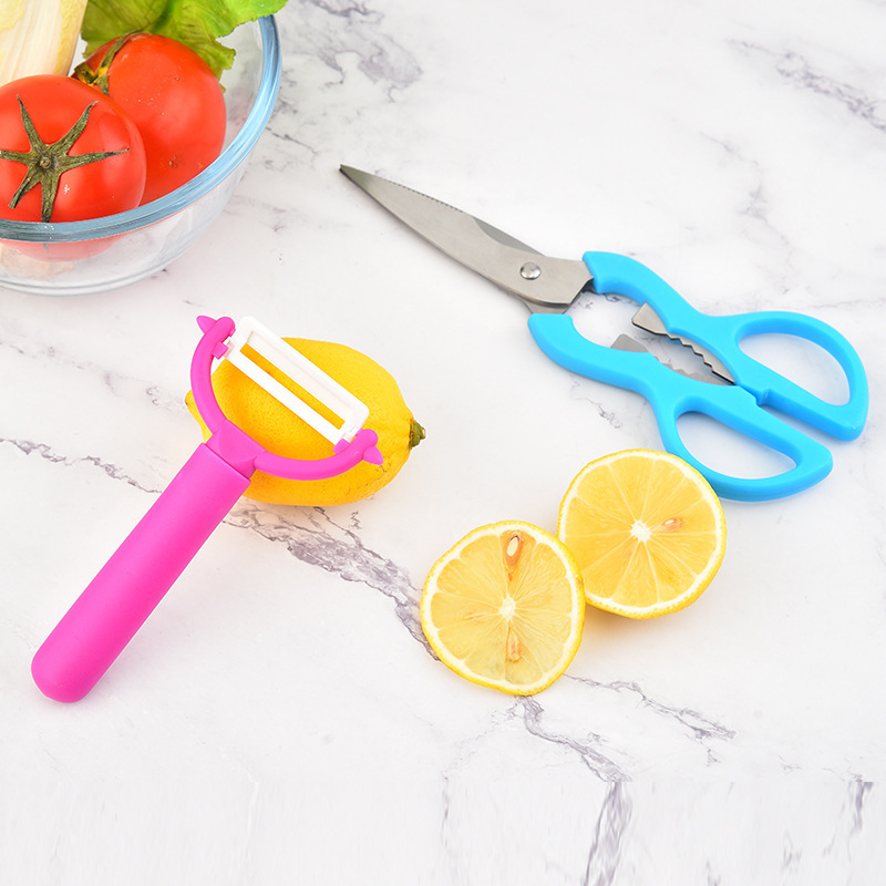 Cuadrado blanco cuchillo de frutas de acero inoxidable herramientas de cocina caseras cuchillo de peeling